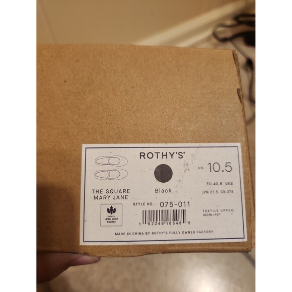 Rothy's "The Square Mary Jane" Flats in Black Size 10.5 - Picture 10 of 12
